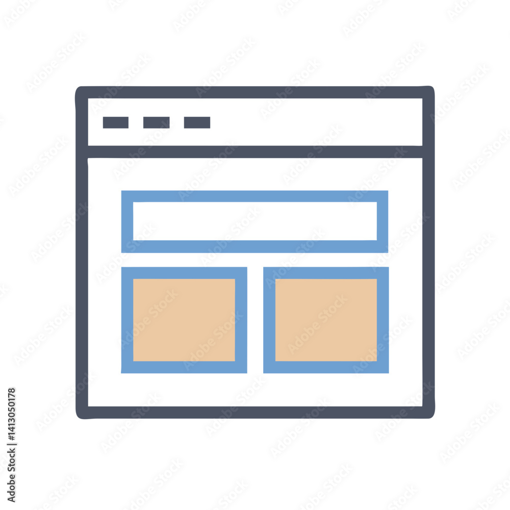 Poster Website Window Icon Representing Online Page and Internet Browsing