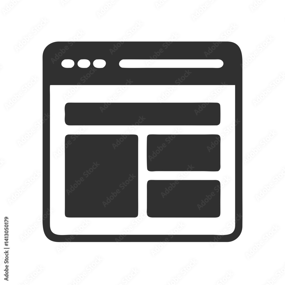 Poster Website Window Icon Representing Online Page and Internet Browsing
