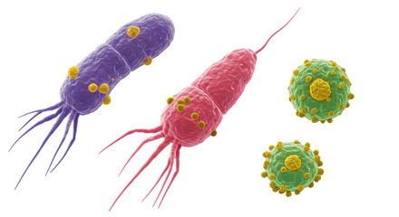 Isolated Microscopic Bacteria and Viruses