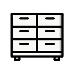 Wide Drawer Cabinet Icon Representing Horizontal Storage Furniture