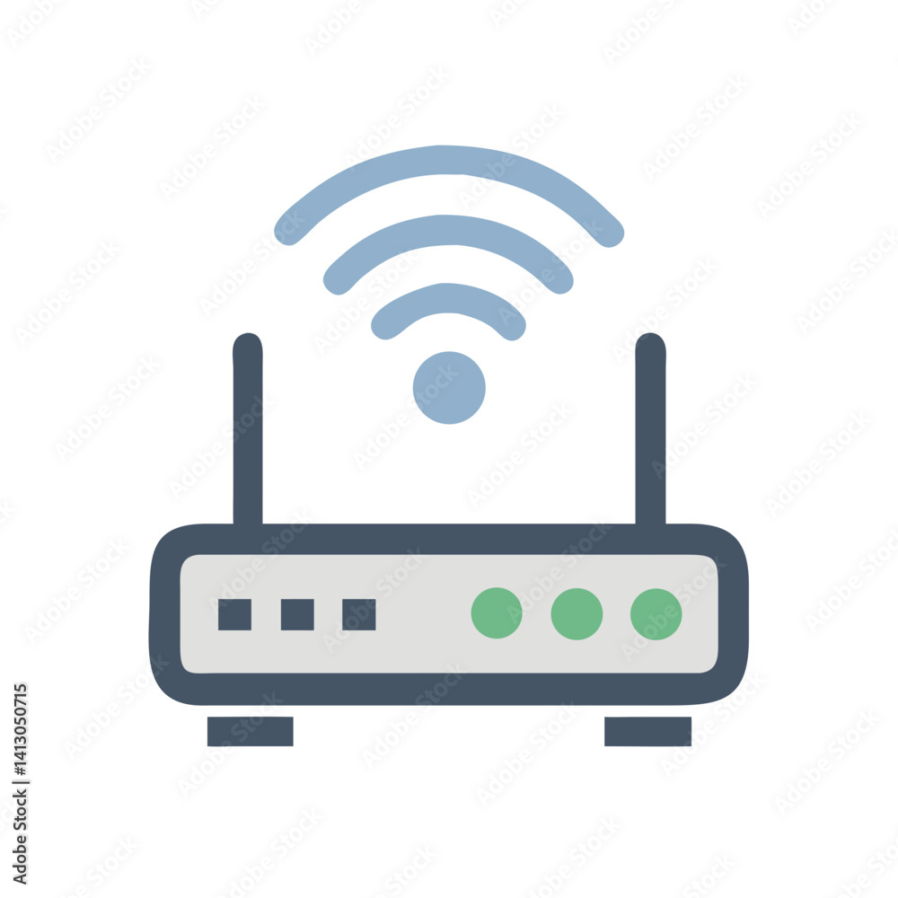 Aufkleber Wireless Router Icon Representing Internet Connection and Network Access