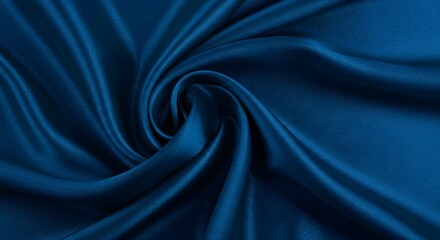 Obraz premium Twisted Dark Blue Silky Fabric with Elegant Folds