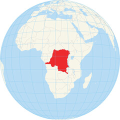 Locator map showing the location of the Democratic Republic of the Congo