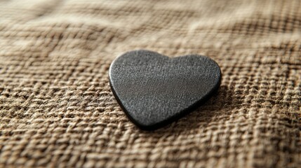 Moody Black Heart on Rustic Brown Background