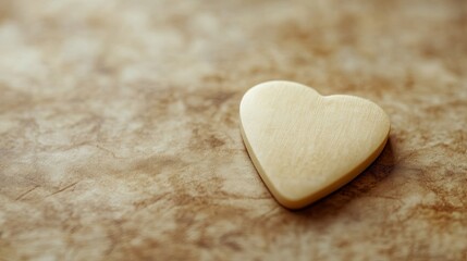 Rustic Wooden Heart on Brown Background - Romantic Decor