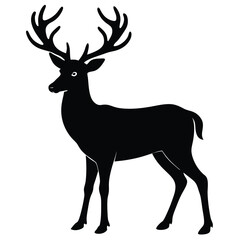 Red Deer Antler Silhouette