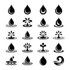 set of water drops vector illustration