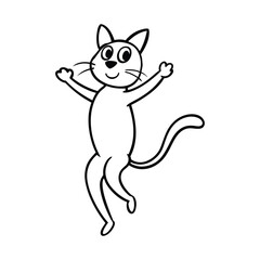 black and white cat cartoon