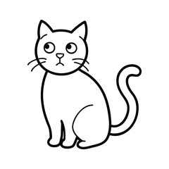 black and white cat cartoon