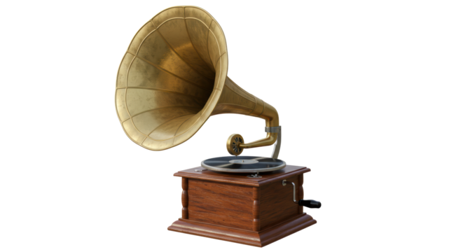 Isolated Vintage Gramophone