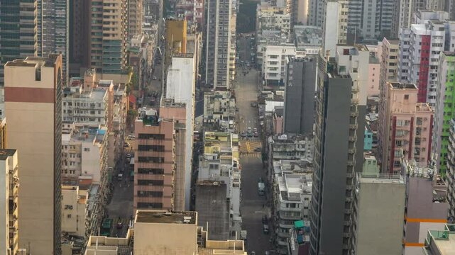 Hong Kong kowloon skyline from a high vantage point