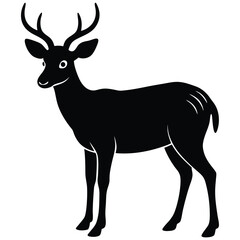 Sambar Forest Deer Silhouette