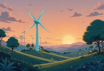 cartoon wind turbine idea