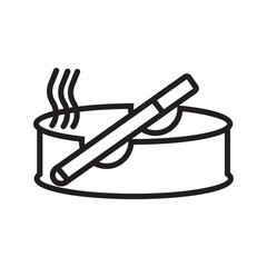 Ashtray Icon, Cigarette Ashtray Vector Illustration on white background. 10 EPS