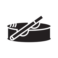 Ashtray Icon, Cigarette Ashtray Vector Illustration on white background. 10 EPS