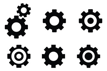 Collection of gear icon vector. Cog wheel icon set vector illustration isolated on white background