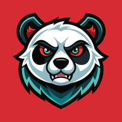 Fierce Panda Mascot Logo – Angry Cartoon Panda Face in Circle Emblem