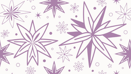 Elegant Lavender Starburst Pattern Seamless Floral Design for Backgrounds and Textures