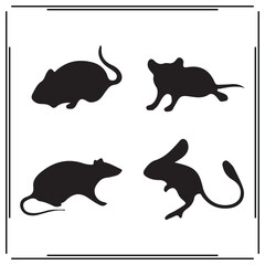 Mice silhouette, Mice illustration , Mice clipart, Mice vector , Mice icon , black Mice, Mice illustration on white background,
