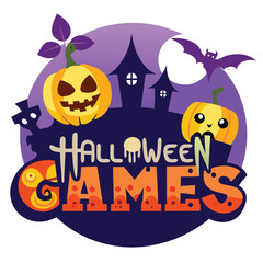 Halloween games isolated on white background