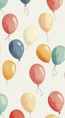 Pastel Balloons Pattern Celebration Background Festive Design