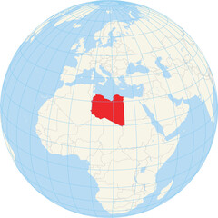 Locator map showing the location of Libya