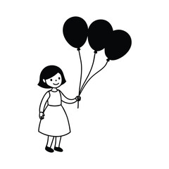 cartoon character of girl vector