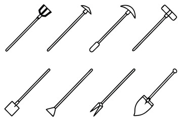 Hoe Tool Vector Collection for Agriculture Design