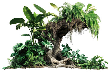 Jungle Tree Trunk on transparent background