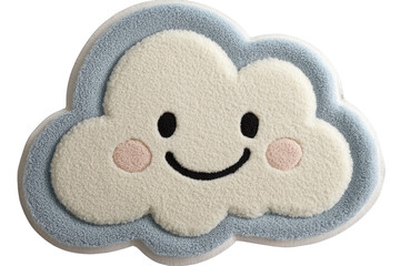 Smiling Cloud Rug on transparent background