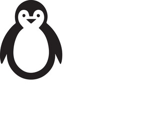 Stylish Minimal Penguin Logo Illustration
