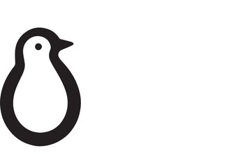 Flat Style Penguin Symbol in Vector Format