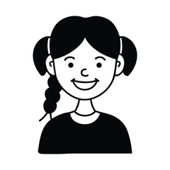 cartoon character of girl vector