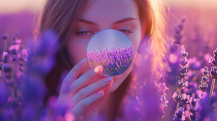 Naklejka premium Eyes Behind the Blossoms