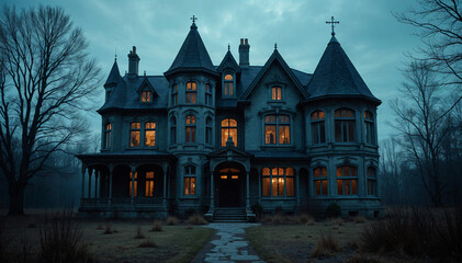 The Ghostly Mansion in the Mist 