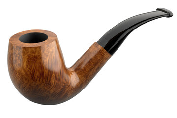 Elegant Wooden Pipe on transparent background