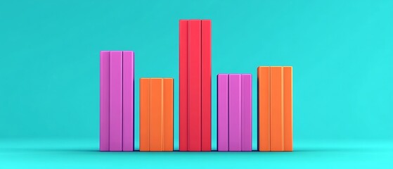 Colorful Bar Graph Display with Creative Presentation and Visual Communication of Data Report