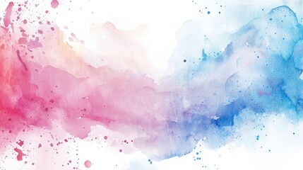 Obraz premium Swirls of pink and blue watercolor blend seamlessly on a white canvas, creating an artistic display that evokes feelings of calm and creativity. This abstract artwork is perfect for modern decor