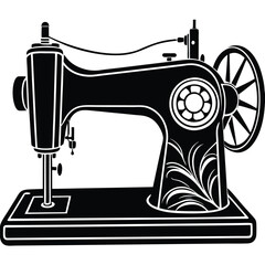 Vintage Sewing Machine Silhouette – Classic Tailor Tool Icon