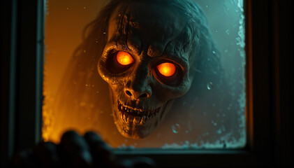 An Eerie Presence in the Foggy Window