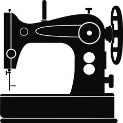 Vintage Sewing Machine Silhouette – Classic Tailor Tool Icon