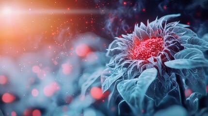 Vibrant blooming flower nature macro photography ethereal environment close-up view colorful conceptual art