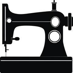 Vintage Sewing Machine Silhouette – Classic Tailor Tool Icon