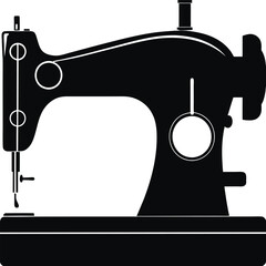 Vintage Sewing Machine Silhouette – Classic Tailor Tool Icon