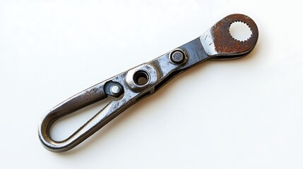 Obraz premium Rusty Metal Lever on White.