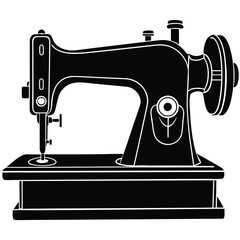 Vintage Sewing Machine Silhouette – Classic Tailor Tool Icon