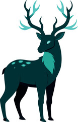 Obraz premium deer silhouette vector