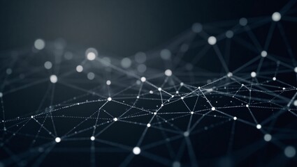 Obraz premium Abstract background with thin connection lines on a deep navy backdrop