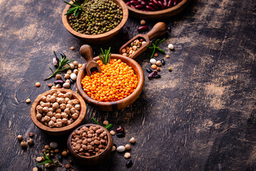 Beans, lentils, soybean, pea and chickpea