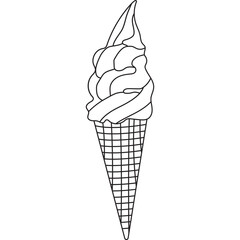 Ice Cream line Art Vector Set.ai